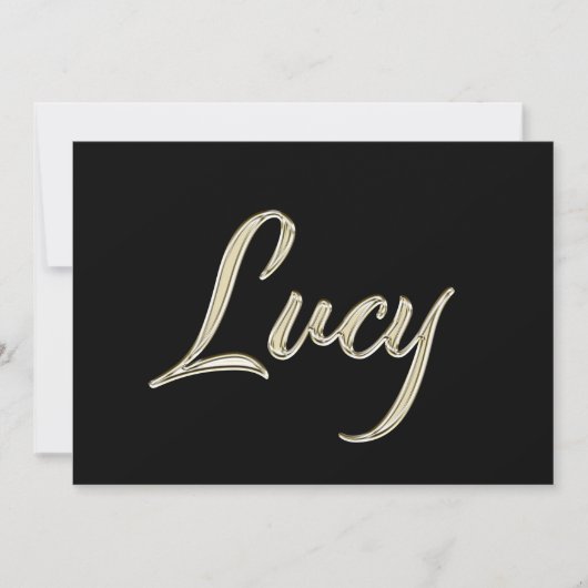 Lucy white gold Handwriting Karte Kaart (Voorkant)