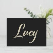 Lucy white gold Handwriting Karte Kaart (Staand voorkant)