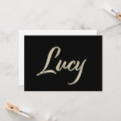 Lucy white gold Handwriting Karte Kaart (Voorkant / Achterkant in situ)