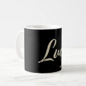 Lucy white gold Handwriting Tasse Kaffeetasse Koffiemok (Voorkant links)