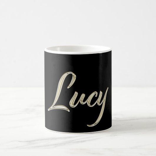 Lucy white gold Handwriting Tasse Kaffeetasse Koffiemok (Center)