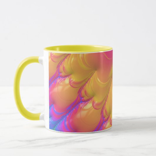 LUCY ~ Zany 3D ~ Roze Geel Blauw ~ 3D Mok (Links)