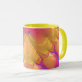 LUCY ~ Zany 3D ~ Roze Geel Blauw ~ 3D Mok (Voorkant rechts)