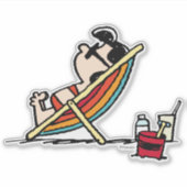 Lucy's Strandontspanning Sticker (Voorkant)