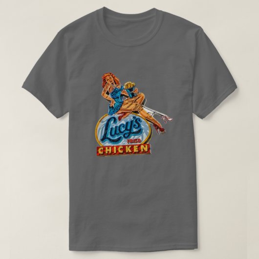 Lucyx27s Fried Chicken Neon-teken T-shirt (Design voorkant)