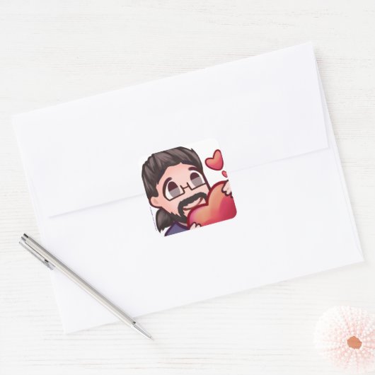 Ludarx | Liefde | Zelfklever Vierkante Sticker (Envelop)