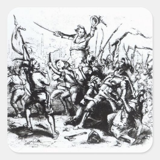 Luddite Rioters, 1811-12 Vierkante Sticker (Voorkant)