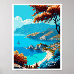Ludeniz Turkije Reizen Illustratie Poster