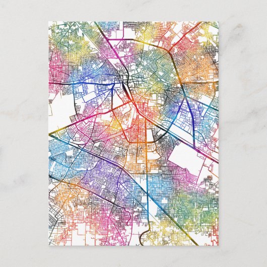 Ludhiana India City Map Briefkaart (Voorkant)