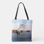 Ludington Car/Rail Ferries over de hele canvas tas (Achterkant)