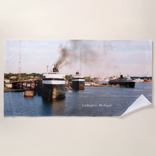 Ludington Ferries strandhanddoeken Strandlaken (Voorkant)