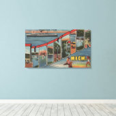 Ludington, Michigan - Grote Letter-scènes Canvas Afdruk (Insitu (Houten vloer))