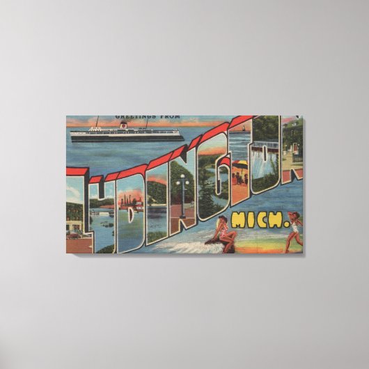 Ludington, Michigan - Grote Letter-scènes Canvas Afdruk (Voorkant)