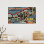 Ludington, Michigan - Grote Letter-scènes Poster (Keuken)