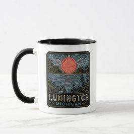 Ludington Michigan Neon Sign Cup Coffee Mok