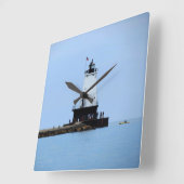 Ludington Municipal Lighthouse Vierkante Klok (Hoek)