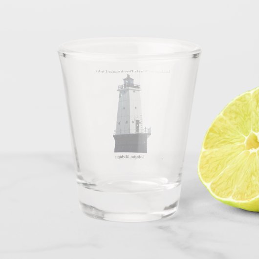 Ludington Noord-Breakwater Lichtschot Shot Glas (Achterkant)