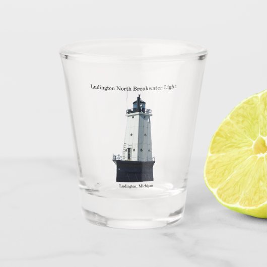 Ludington Noord-Breakwater Lichtschot Shot Glas (Voorkant)