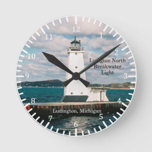 Ludington North Breakwater Light Clock Ronde Klok