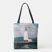 Ludington North Breakwater Light over de canvas ta Tote Bag (Achterkant)