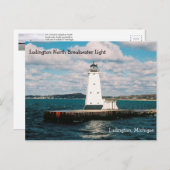 Ludington North Breakwater Light-postkaart Briefkaart (Voorkant / Achterkant)