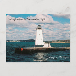 Ludington North Breakwater Light-postkaart Briefkaart