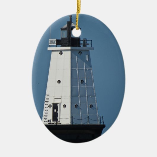 Ludington Pierhead Light Keramisch Ornament (Voorkant)