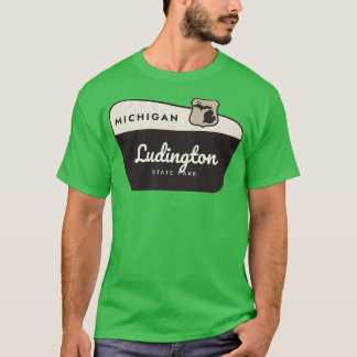 Ludington State Park Michigan Welkomstbord T-shirt