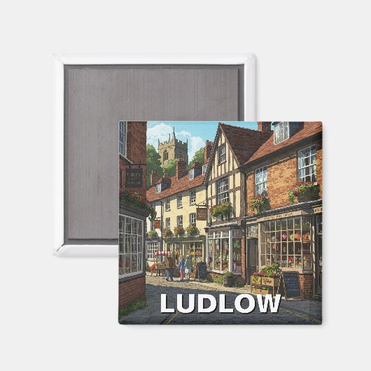 Ludlow Engeland Reizen Magneet (Voorkant / Achterkant)