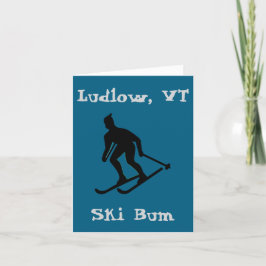 Ludlow, VT Green Mountain Ski Bum (Vermont Skiën) Feestdagen Kaart