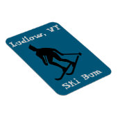 Ludlow, VT Icy Ski Bum (Hardpack Vermont Skiën) Magneet (Rechterzijde)