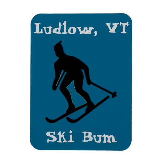 Ludlow, VT Icy Ski Bum (Hardpack Vermont Skiën) Magneet (Verticaal)