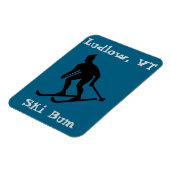 Ludlow, VT Icy Ski Bum (Hardpack Vermont Skiën) Magneet (Linkerzijde)