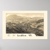Ludlow, VT Panorama Map - 1885 Poster (Voorkant)