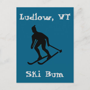 Ludlow, VT Ski Bum (Green Mountain Vermont Skiën) Feestdagenkaart
