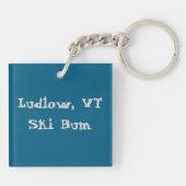 Ludlow, VT Ski Bum (Green Mountain Vermont Skiën) Sleutelhanger (Achterkant)