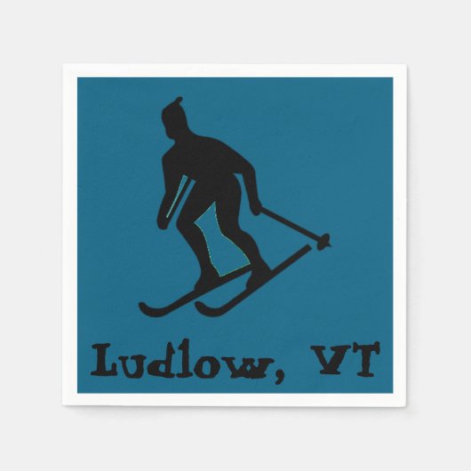 Ludlow, VT Ski (Green Mountain Vermont Skiën) Servet (Voorkant)
