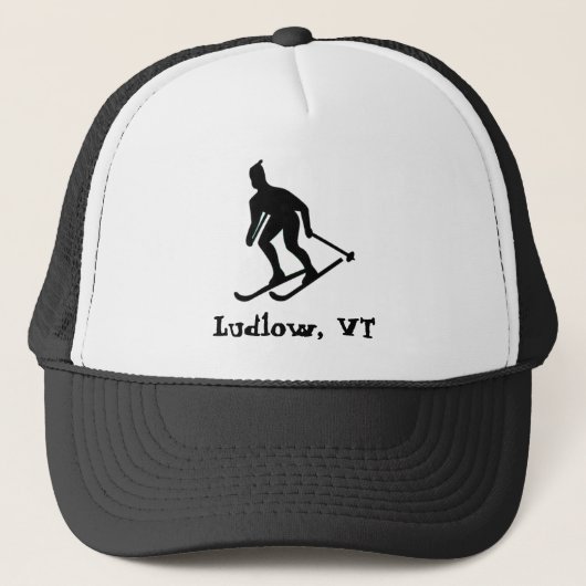 Ludlow, VT Ski (Green Mountain Vermont Skiën) Trucker Pet (Voorkant)