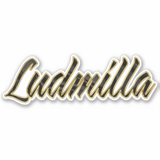 Ludmilla black gold Lettering Aufkleber Sticker (Voorkant)