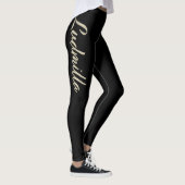 Ludmilla white gold Handwriting Hose Leggings (Rechts)
