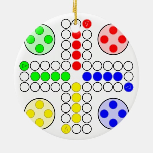 Ludo Classic Board Game Keramisch Ornament (Achterkant)