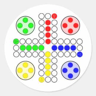Ludo Classic Board Game Ronde Sticker