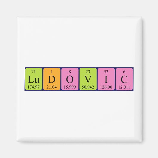 Ludovic periodieke lijstnaam magnet (Voorkant)
