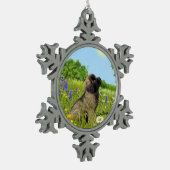 Ludwig de Leonberger Puppy kerstversiering Tin Sneeuwvlok Ornament (Links)