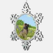 Ludwig de Leonberger Puppy kerstversiering Tin Sneeuwvlok Ornament (Rechts)