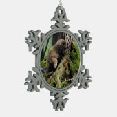 Ludwig de Leonberger Puppy kerstversiering Tin Sneeuwvlok Ornament (Links)