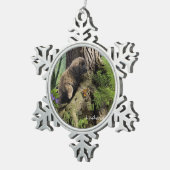 Ludwig de Leonberger Puppy kerstversiering Tin Sneeuwvlok Ornament (Rechts)