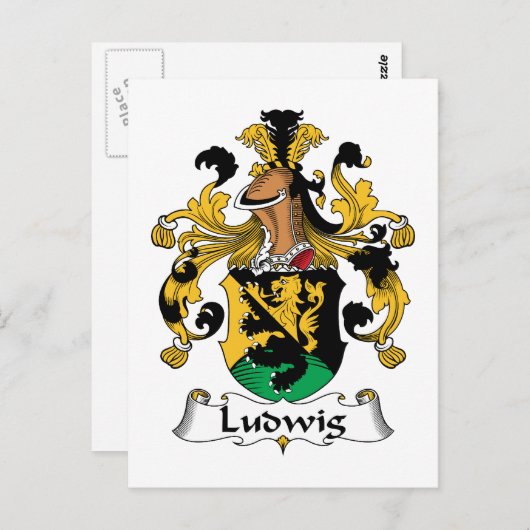 Ludwig Family Crest Briefkaart (Voorkant / Achterkant)