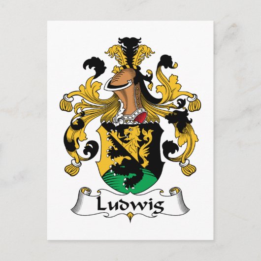 Ludwig Family Crest Briefkaart (Voorkant)