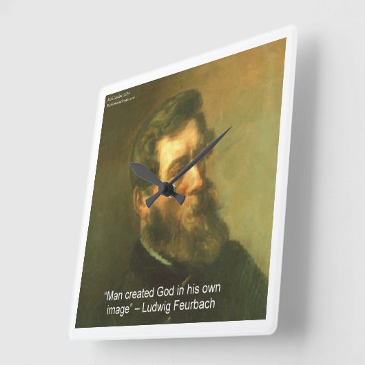 Ludwig Feurbach & Atheïst Quote Wall klok (Hoek)